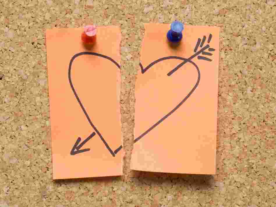 broken heart on a sticky note