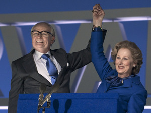 Streep plays Margaret Thatcher — and Jim Broadbent her supportive husband, Denis — in The Iron Lady. Streep plays Margaret Thatcher — and Jim Broadbent her supportive husband, Denis — in The Iron Lady.