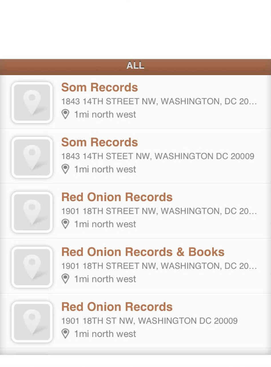 Two trips to Som, three to Red Onion: The Vinyl District app's suggestions for record stores near NPR in D.C.