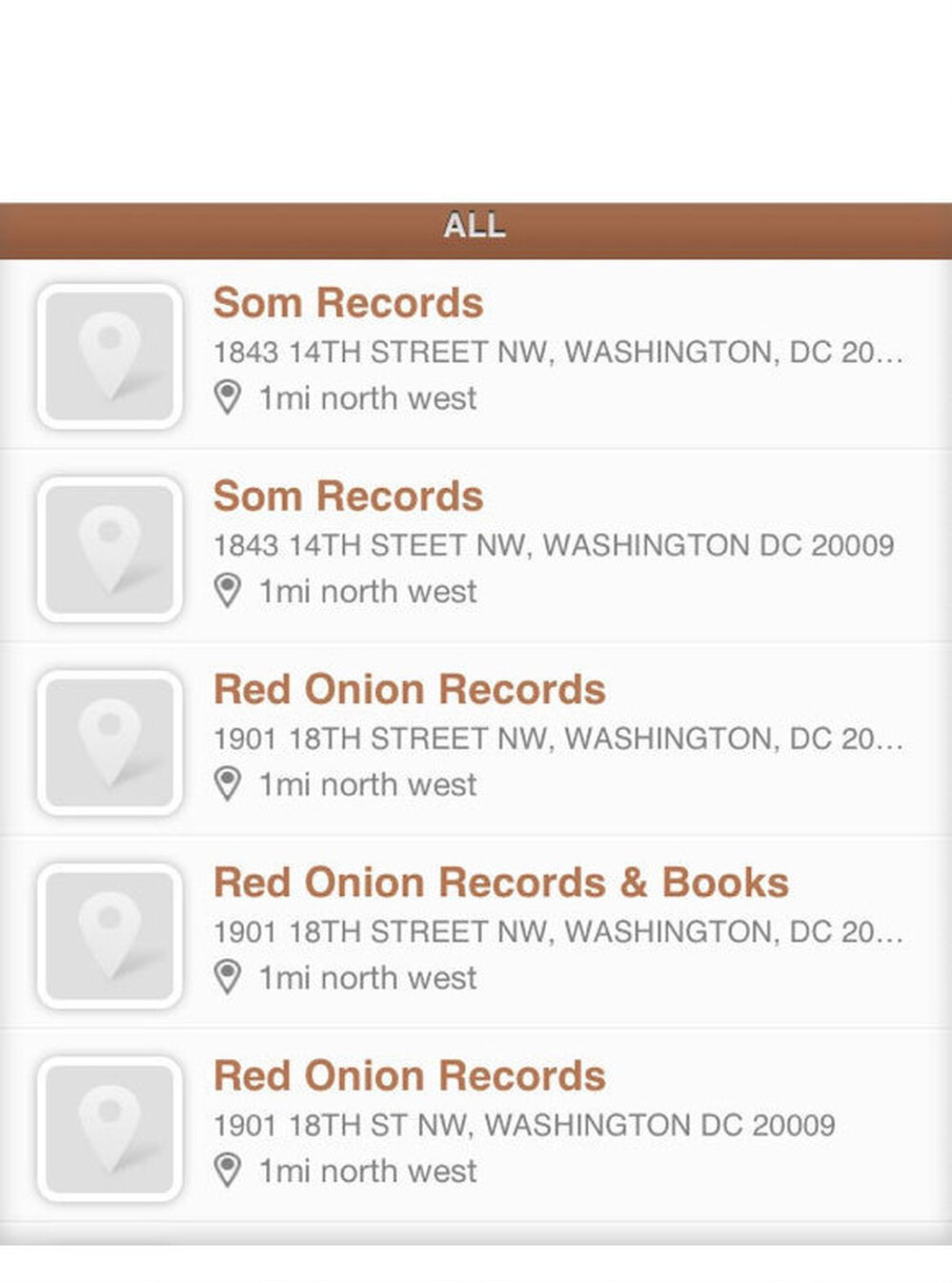 Two trips to Som, three to Red Onion: The Vinyl District app's suggestions for record stores near NPR in D.C.
