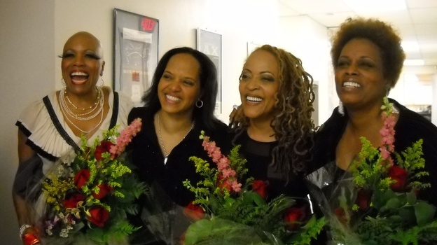 Backstage at the Kennedy Center tribute concert to Abbey Lincoln, left to right: Dee Dee Bridgewater, Terri Lyne Carrington, Cassandra Wilson, Dianne Reeves.