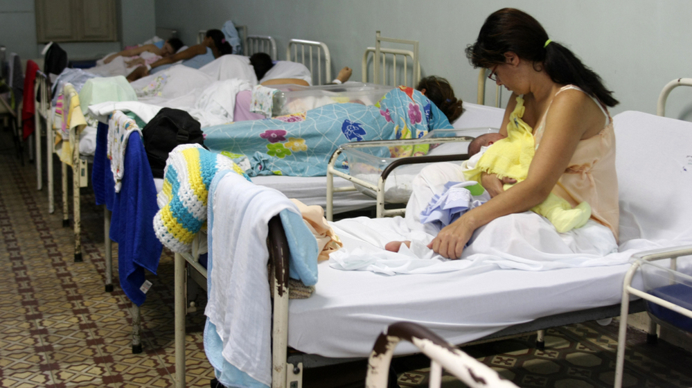 Brazil's fertility rate has dropped dramatically over the past half-century and is now below that in the U.S. Here, women lie with their newborns at the Pro Matre maternity hospital in Rio de Janeiro. 