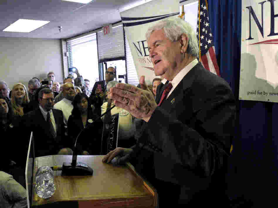 Newt Gingrich at the opening of his Florida campaign headquarters in Orlando, Friday, Jan. 13, 2012.