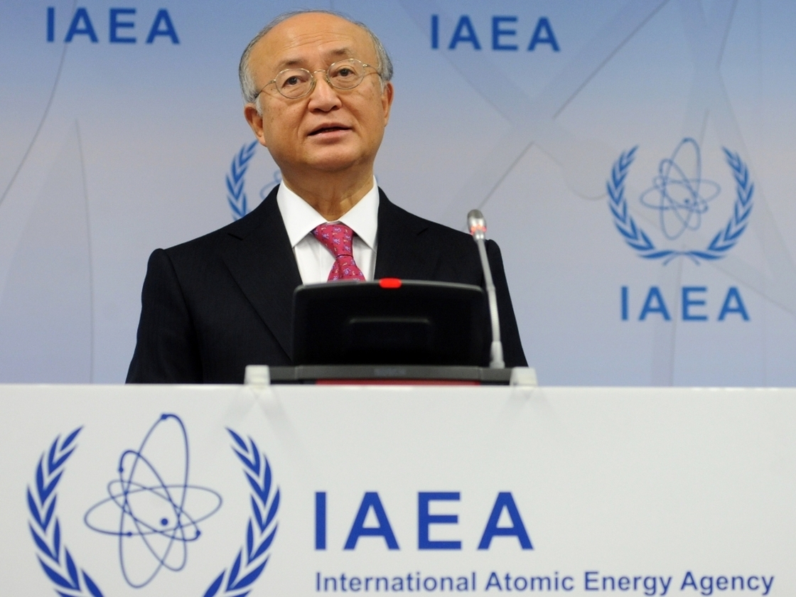 International Atomic Energy Agency (IAEA) Director-General Yukio Amano gives a press conference on Nov. 17, 2011. A report by the IAEA has been at the center of discussions about Iran's nuclear technology.