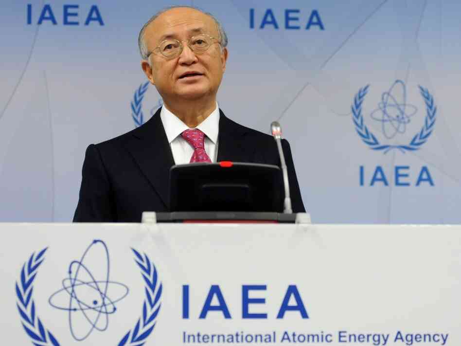 International Atomic Energy Agency (IAEA) Director-General Yukio Amano gives a press conference on Nov. 17, 2011. A report by the IAEA has been at the center of discussions about Iran's nuclear technology.