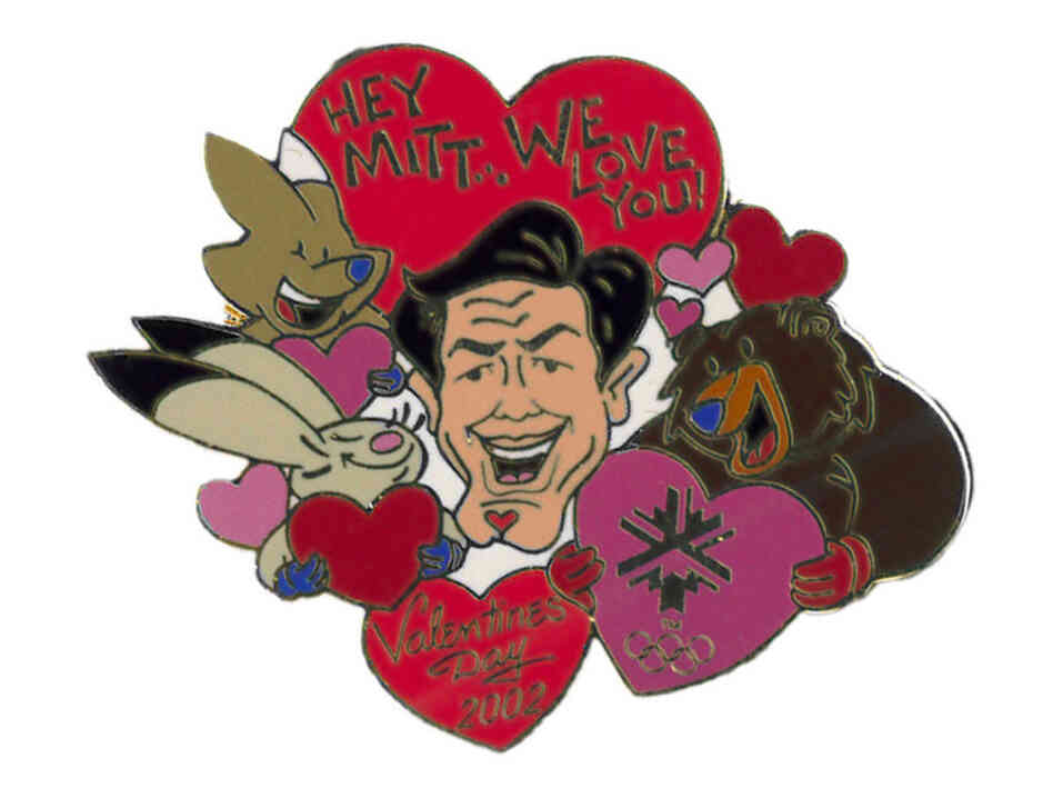 The Valentine's Day "Hey Mitt, we love you" pin for the smitten. 
