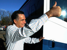 Republican presidential candidate, former Massachusetts Gov. Mitt Romney, gives a thumbs up as he gets back on his campaign bus in South Carolina. Republican presidential candidate, former Massachusetts Gov. Mitt Romney, gives a thumbs up as he gets back on his campaign bus in South Carolina.