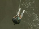 Zambia's tourism minister Given Lubinda bungee-jumped off of a bridge at Victoria Falls to invite tourists back. Zambia's tourism minister Given Lubinda bungee-jumped off of a bridge at Victoria Falls to invite tourists back.