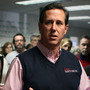 Republican presidential candidate former U.S. Sen. Rick Santorum speaks to supporters after announcing that he was endorsed Saturday by the evangelical Christian leaders group.