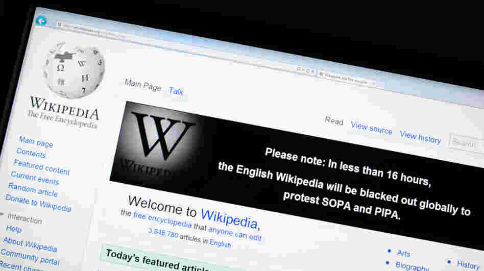 The online encyclopedia Wikipedia on Jan. 17.