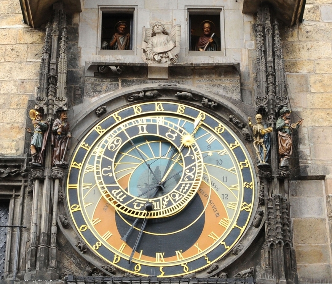 An astronomical clock in Prague.