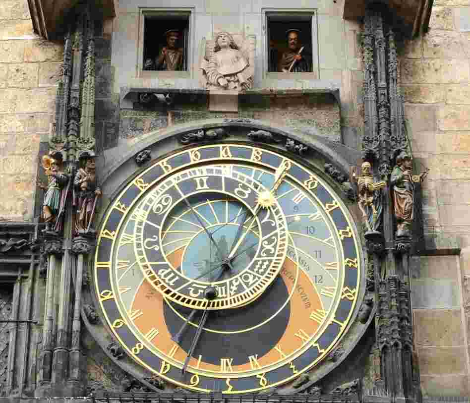 An astronomical clock in Prague.