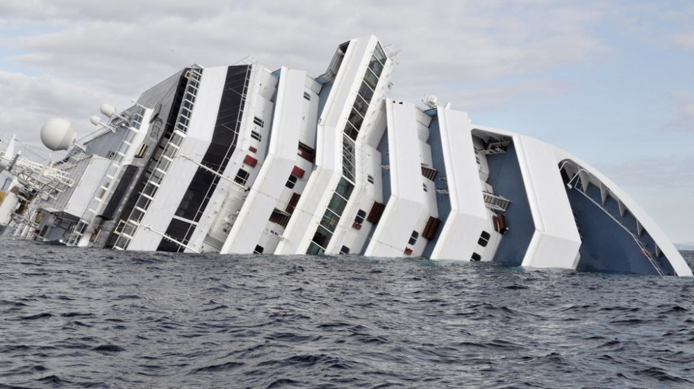 The cruise ship Costa Concordia, earlier today (Jan. 17, 2012).