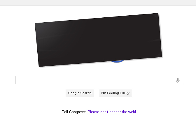 Google's main search page featured a black bar over the company's logo Wednesday, along with a link to a page describing its stance on the issue.
