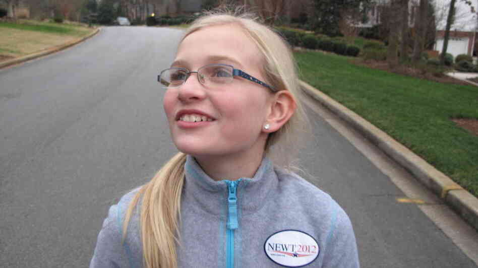 Abigail Ziegler, age 10, knocks on doors for Gingrich in Greenville, S.C.