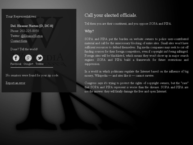 Screenshot of Wikipedia landing page. 