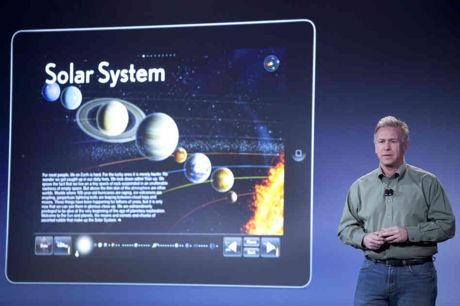 Apple's Philip Schiller discusses iBooks 2 for iPad at a launch for the company's new textbook initiative in New York on Thursday. Apple also released iBooks Author, a tool meant to lure publishers into creating new content specifically for the iPad. Apple's Philip Schiller discusses iBooks 2 for iPad at a launch for the company's new textbook initiative in New York on Thursday. Apple also released iBooks Author, a tool meant to lure publishers into creating new content specifically for the iPad.