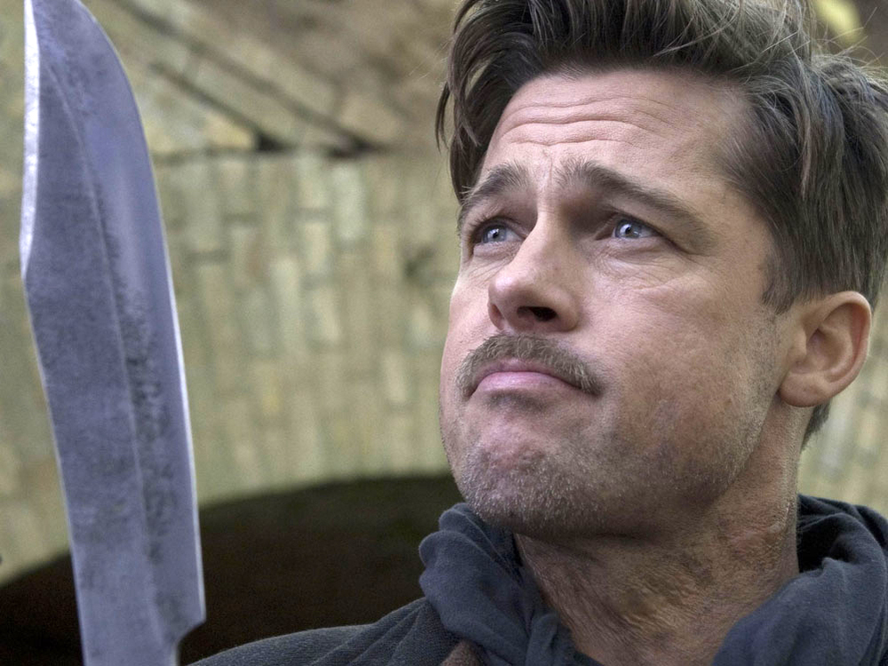 Pitt portrays Lt. Aldo Raine, a part-Apache Southerner, in Quentin Tarantino's film Inglourious Basterds.