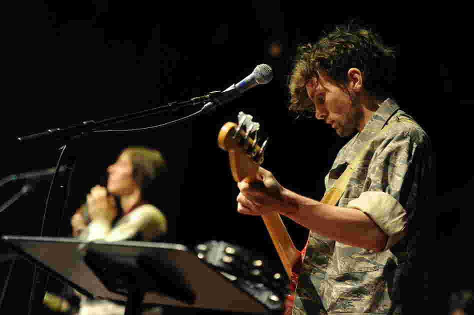 Multi-instrumentalist Patrick Wimberly was known to hold down the bass, keys, drums and the band's live production when he and Polachek performed as a duo. Here, he's on bass duty.