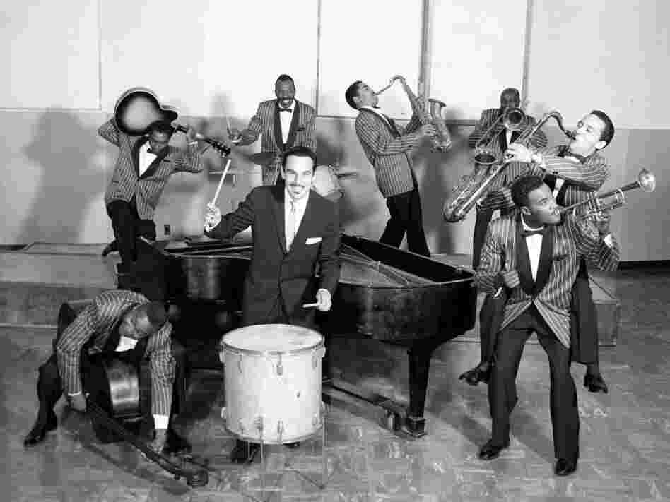 Johnny Otis (center), shown playing with his band The Johnny Otis Revue. 