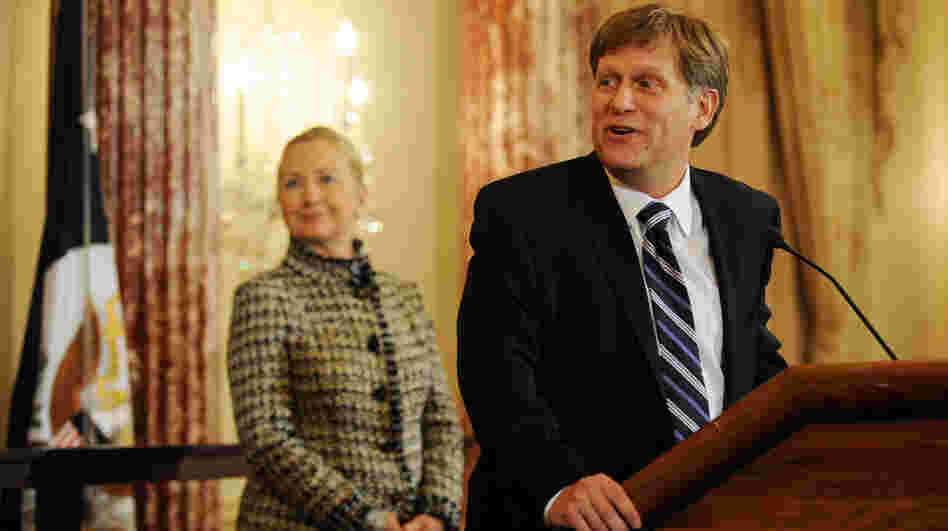 Michael McFaul, the architect of the reset of relations with Russia, is now the U.S. ambassador to Moscow as the countries work through a series of difficult issues. Here, McFaul is shown at his Jan. 10 swearing-in at the Sate Department, a ceremony presided over by Secretary of State Hillary Clinton.