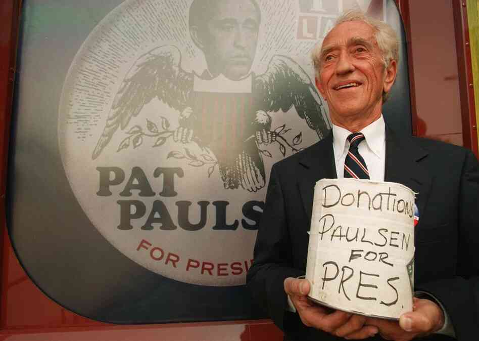 Comedian Pat Paulsen announces his candidacy to be president in Universal City, Calif., in 1996 — his eighth run for the slot. Paulsen's earliest bid for the presidency was announced in 1968 on The Smothers Brothers Comedy Hour.  