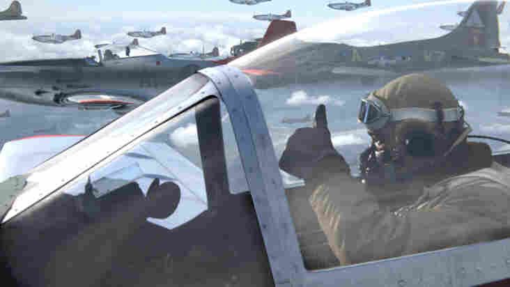 Escorting a squadron of bombers, Andrew "Smokey" Salem (Ne-Yo) signals fellow pilots on the way into combat with German forces in the new film Red Tails, based on the experiences of the famed Tuskegee Airmen fighter group. Escorting a squadron of bombers, Andrew "Smokey" Salem (Ne-Yo) signals fellow pilots on the way into combat with German forces in the new film Red Tails, based on the experiences of the famed Tuskegee Airmen fighter group.