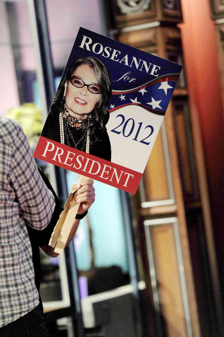 Roseanne Barr announces she is a candidate for president on The Tonight Show with Jay Leno at the NBC Studios in 2011. Barr says she is the candidate of the Green Tea Party. 