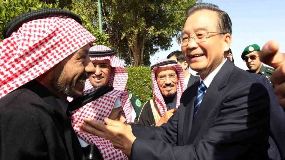 China appears to be rethinking its reliance on oil from Iran. Here, Chinese Premier Wen Jiabao (right) visits with the members of the Saudi Arabia-China Friendship Association on the outskirt of Riyadh, Saudi Arabia, earlier this month. China appears to be rethinking its reliance on oil from Iran. Here, Chinese Premier Wen Jiabao (right) visits with the members of the Saudi Arabia-China Friendship Association on the outskirt of Riyadh, Saudi Arabia, earlier this month.