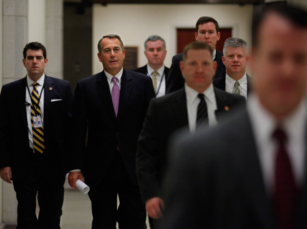 Speaker of the House John Boehner, R-Ohio, arrives for a news conference Dec. 22 to announce that he and Senate Majority Leader Harry Reid, D-Nev., negotiated a deal on the payroll tax cut that was set to expire at the end of the year. 