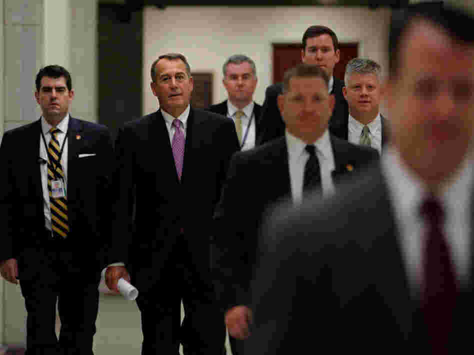 Speaker of the House John Boehner, R-Ohio, arrives for a news conference Dec. 22 to announce that he and Senate Majority Leader Harry Reid, D-Nev., negotiated a deal on the payroll tax cut that was set to expire at the end of the year. 