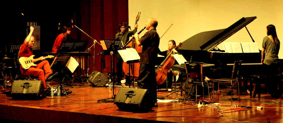 Members of the Bang on a Can All-Stars playing in Shanghai in 2009.