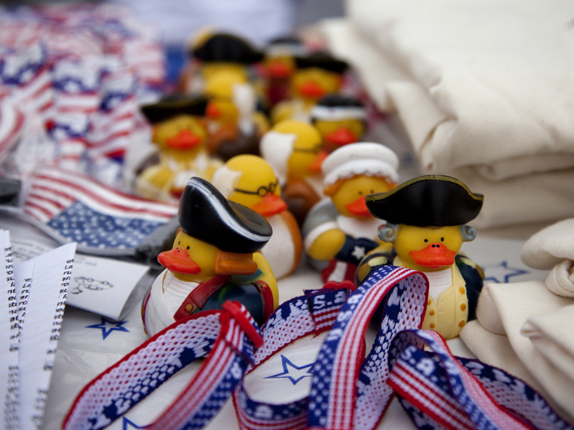 Patriotic paraphernalia at a "Conservatives United 2012" rally on Saturday in Orlando, Fla.