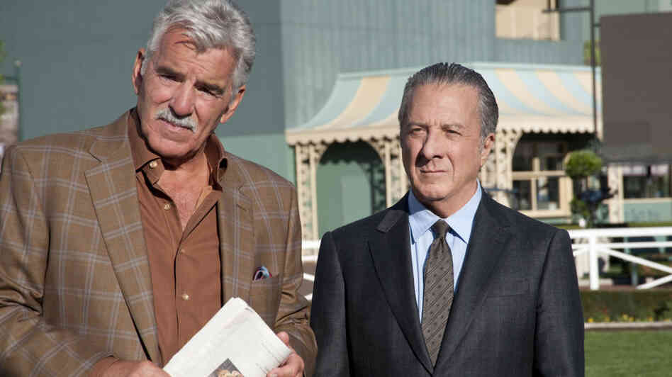 HBO's new drama Luck is set at a California racetrack. Dennis Farina (left) co-stars with Dustin Hoffman, who plays Chester "Ace" Bernstein, a newly released felon with a penchant for thoroughbreds. 