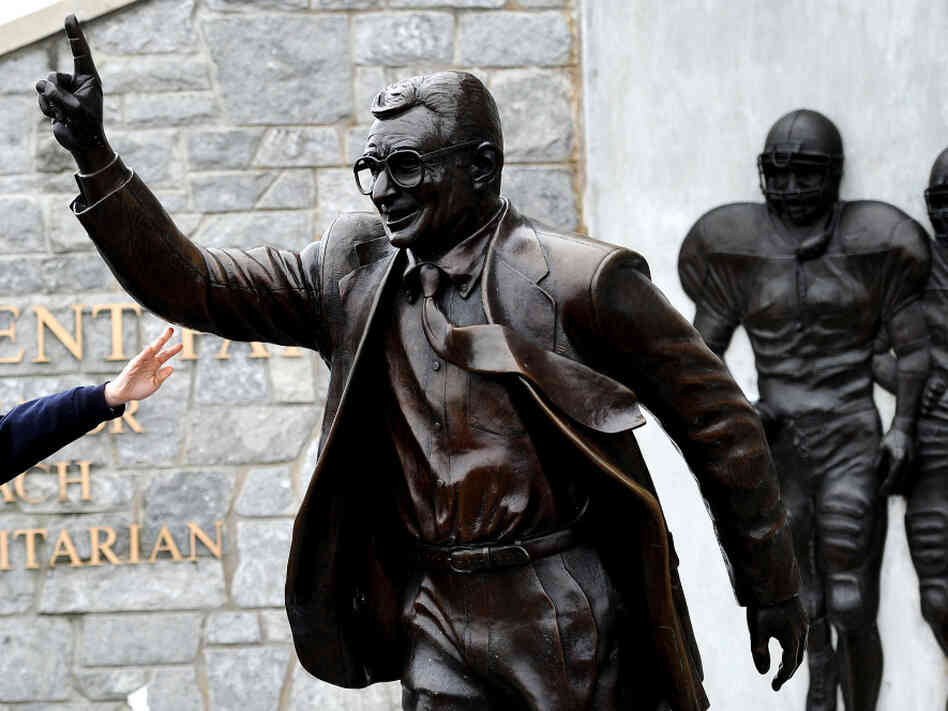 After former Penn State coach Joe Paterno's death was announced Sunday, fans paid their respects at a Paterno statue on campus. Paterno exerted a rare amount of control in his decades coaching football, says Frank Deford.