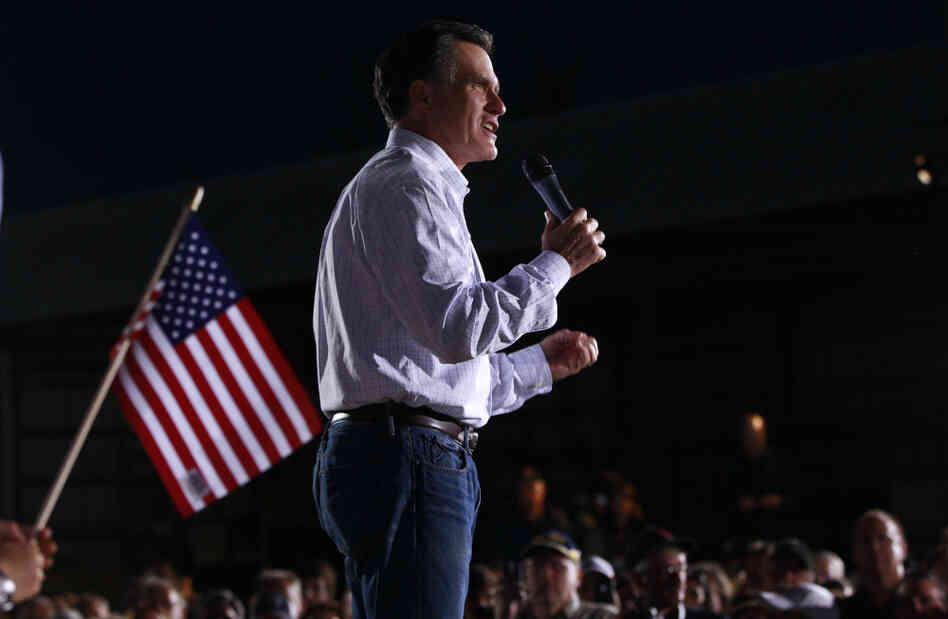 Republican presidential candidate Mitt Romney, seen at a weekend campaign event in Ormond Beach, Fla., released 2010 tax returns showing he is among the top 1 percent of taxpayers.