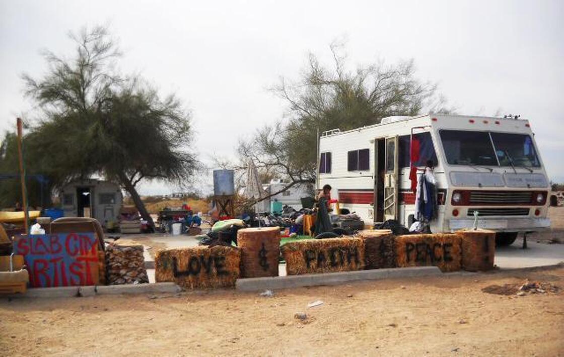 Slab City is an informal community in the California desert on the site of a former WWII artillery range. The recent recession has sent the town a new wave of people who have fallen on hard times and are looking to escape the burdens of modern life. 