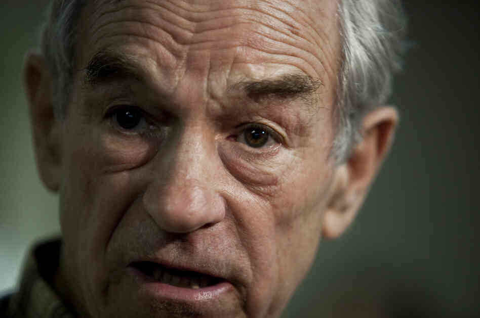 U.S. Rep. Ron Paul, shown at a campaign stop in South Carolina, spoke with NPR's All Things Considered today about the upcoming primaries, the possibility of a third-party run, taxes and other issues. 