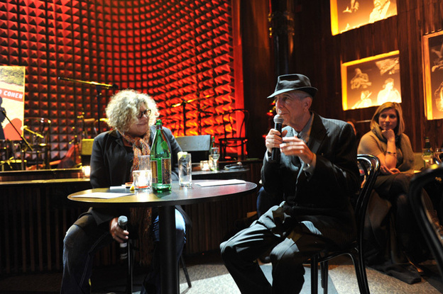 Rita Houston in conversation with Leonard Cohen at Joe's Pub in New York City.