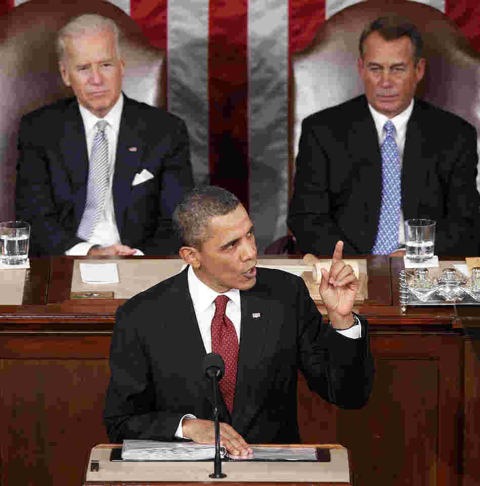 President Obama delivers the State of the Union address at the Capitol on Tuesday.