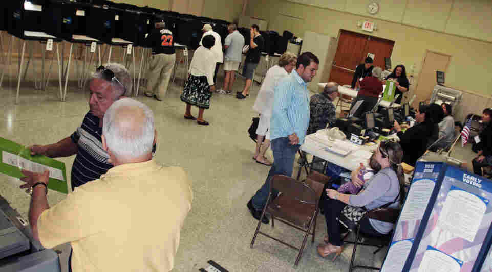 Early voters cast ballots for Florida's Republican primary in Miami on Monday. Early voters cast ballots for Florida's Republican primary in Miami on Monday.
