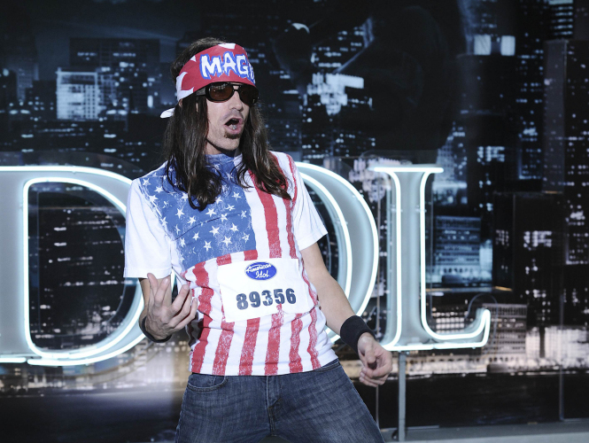 American Idol hopeful Magic Cyclops auditions in Aspen, Colo.