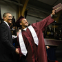 President Obama delivers the commencement address for Kalamazoo Central High School's class of 2007 in Kalamazoo, Mich. The state requires students to stay in school until they turn 18. President Obama delivers the commencement address for Kalamazoo Central High School's class of 2007 in Kalamazoo, Mich. The state requires students to stay in school until they turn 18.