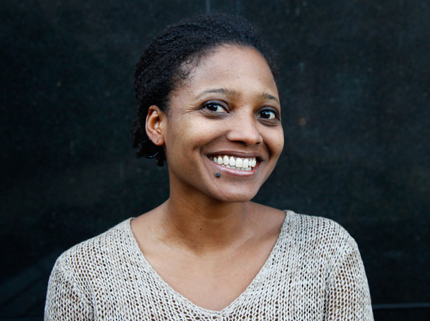 Tracy K. Smith poses for a portrait outside of NPR headquarters in Washington, D.C., on Friday.