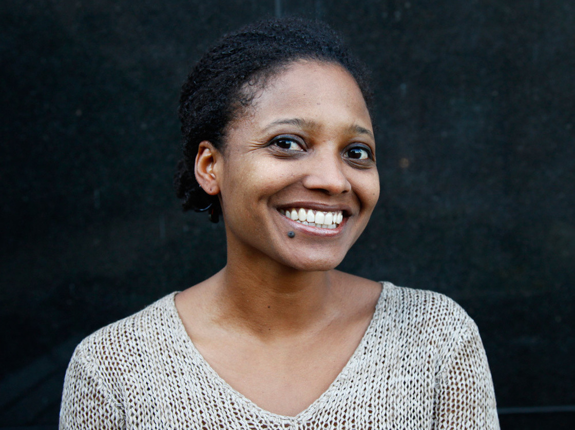 Tracy K. Smith poses for a portrait outside of NPR headquarters in Washington, D.C., on Friday.