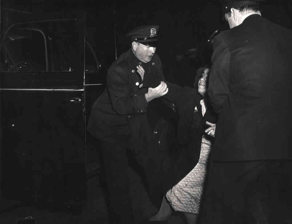 The dead man's wife arrived...and then she collapsed, circa 1940