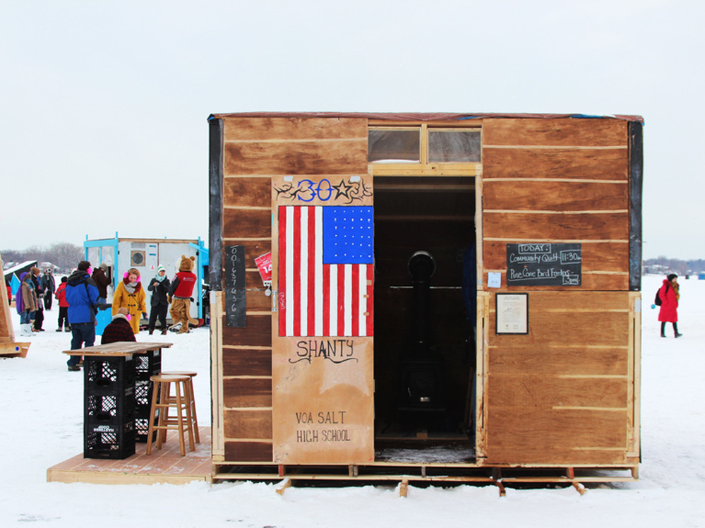 Students and teachers from the Volunteers of America SALT (Service Adventure Leadership Team) High School run the 30 Star Shanty. Students demonstrate traditional crafts like block printing and quilting.