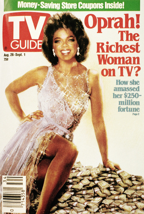 A 1989 issue of TV guide featuring Oprah Winfrey's face superimposed on actress Ann-Margret's classic hourglass figure. A 1989 issue of TV guide featuring Oprah Winfrey's face superimposed on actress Ann-Margret's classic hourglass figure.
