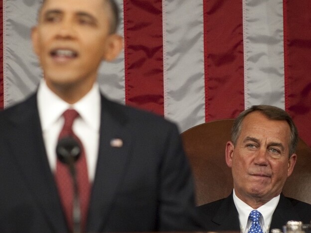 House Speaker John Boehner, R-Ohio, listening last week as President Obama (a Democrat) gave his State of the Union address.