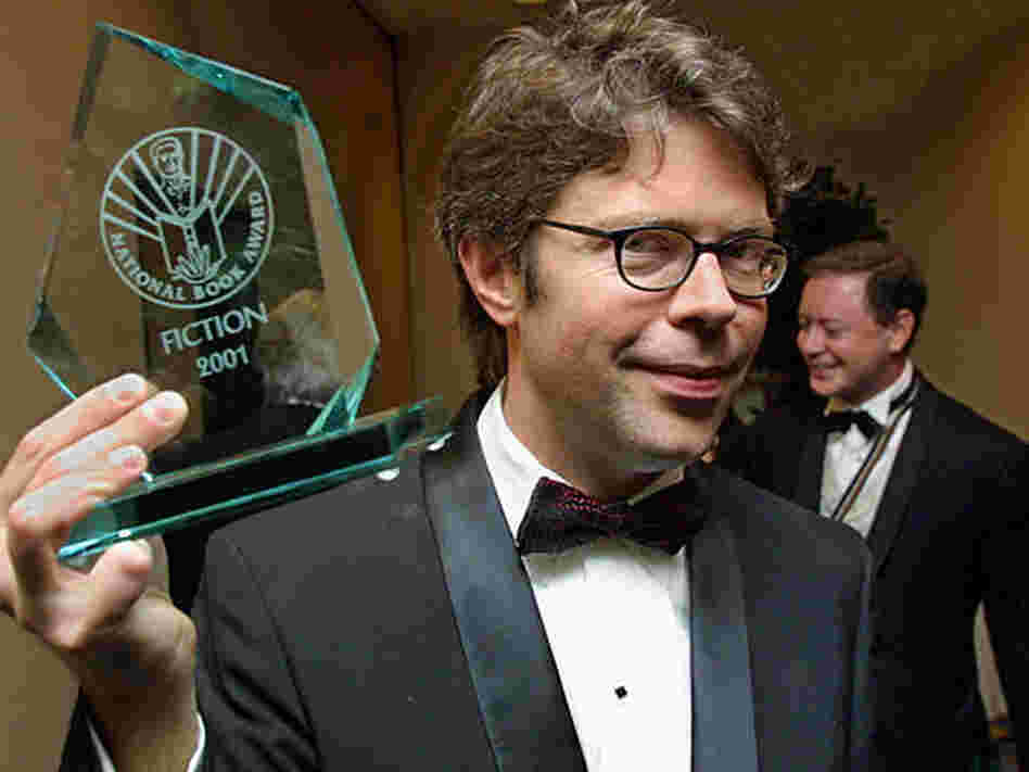 Jonathan Franzen brandishing his National Book Award for The Corrections. Jonathan Franzen brandishing his National Book Award for The Corrections.